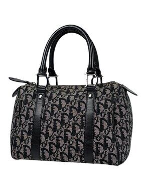 Dior Handbag Trotter Pattern Canvas Black